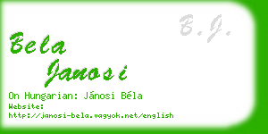 bela janosi business card
