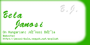 bela janosi business card